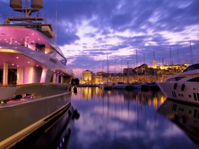 coucher de soleil port de cannes